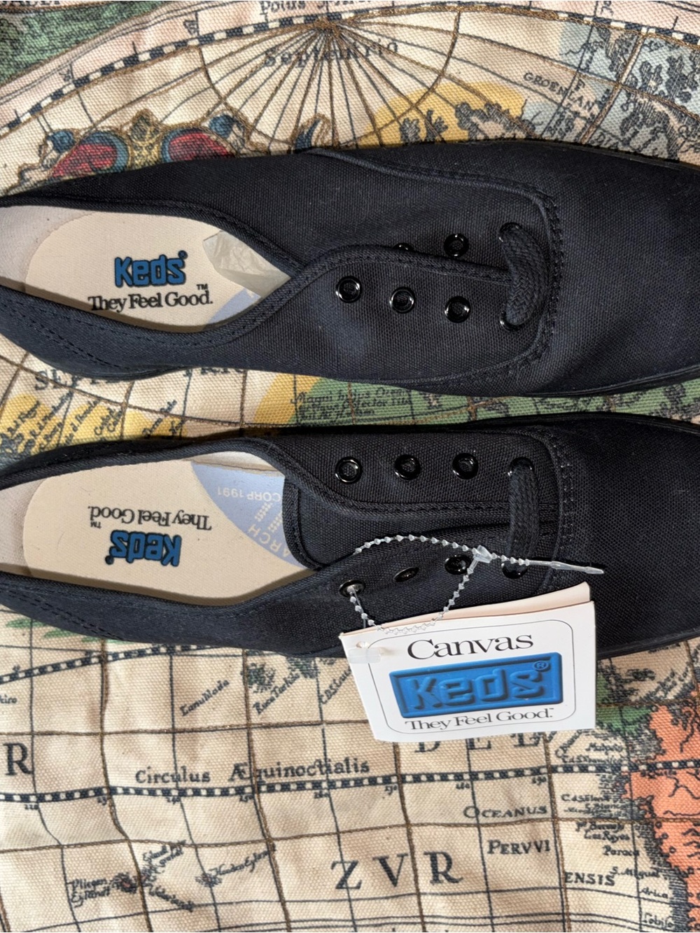 Keds  Black Canvas Slip-On Sneakers
